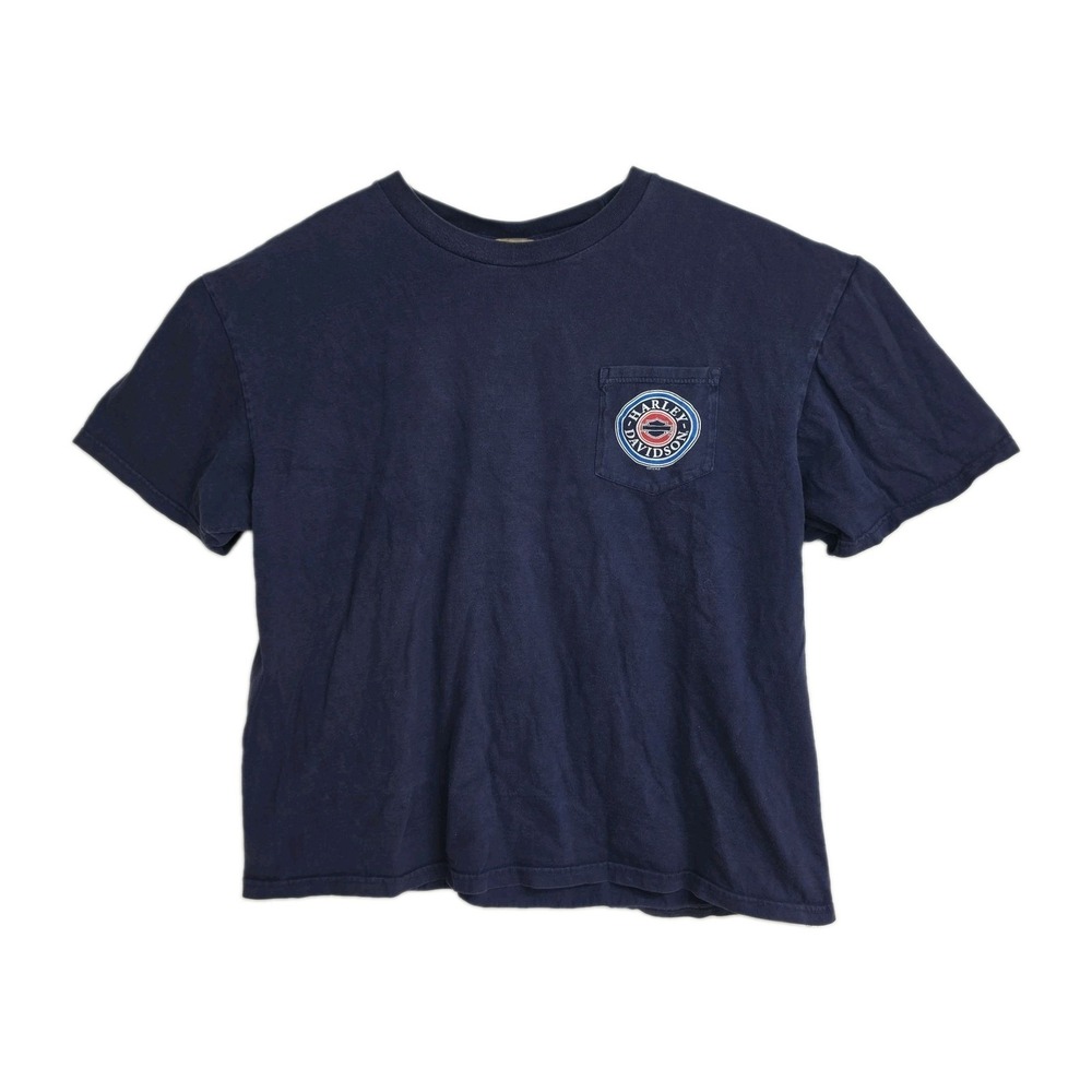 Harley-Davidson T-Shirt Men's 2XL Navy Blue Graphic Prints Daytona Beach, FL